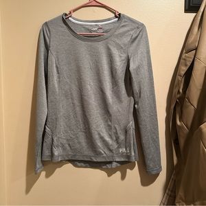 Gray Fila long sleeve athletic t-shirt